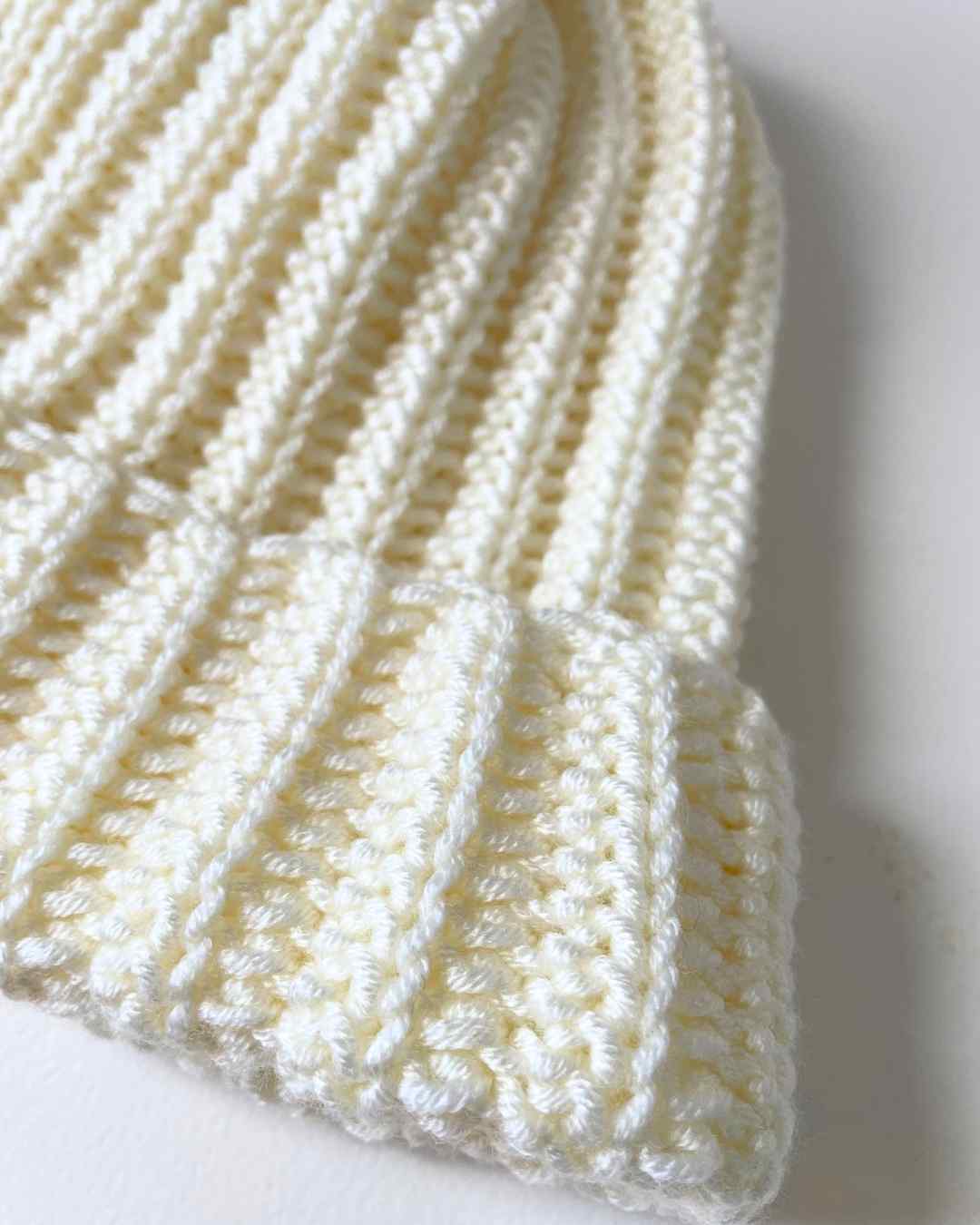Off-White Hand-Crocheted Beanie