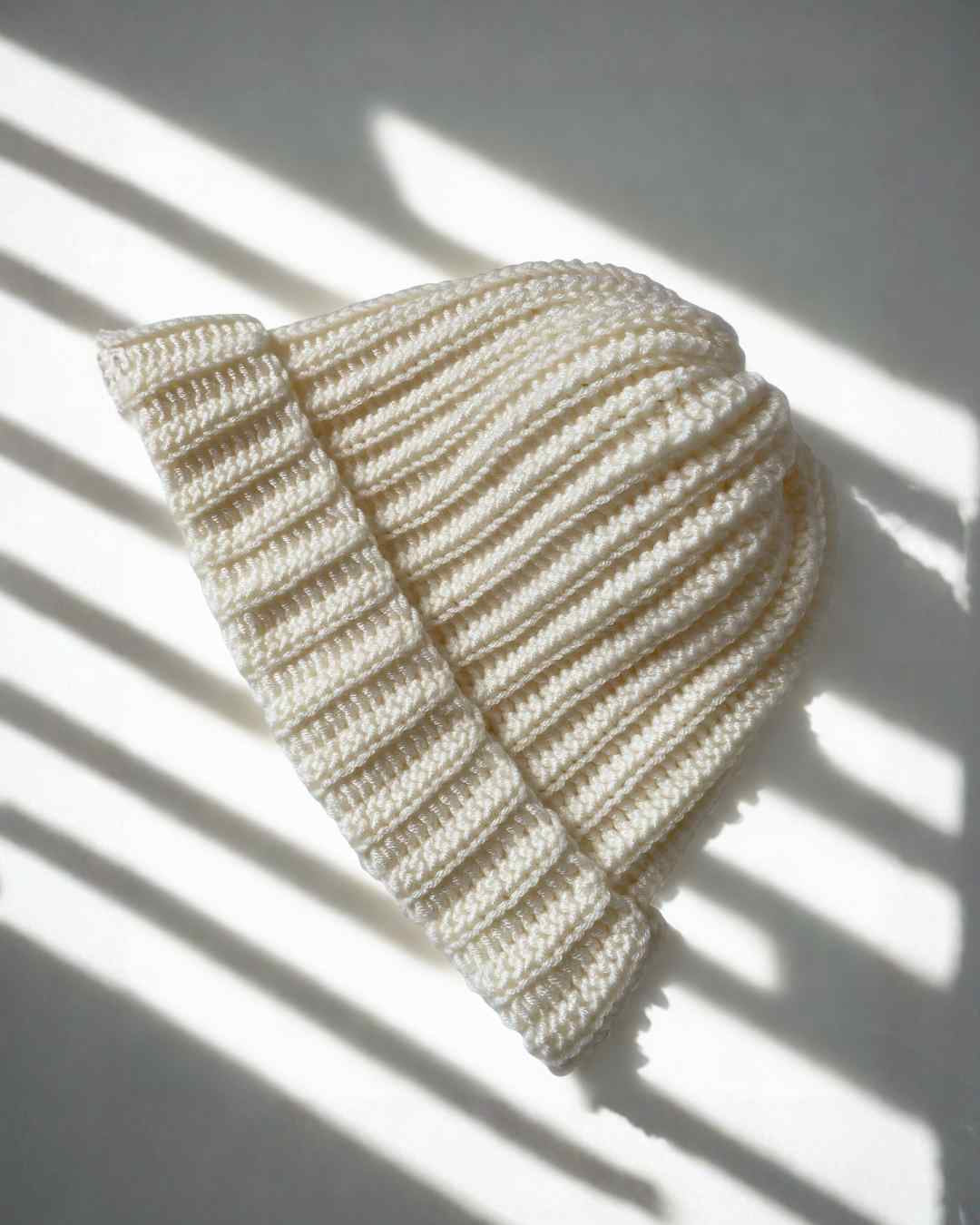 Off-White Hand-Crocheted Beanie