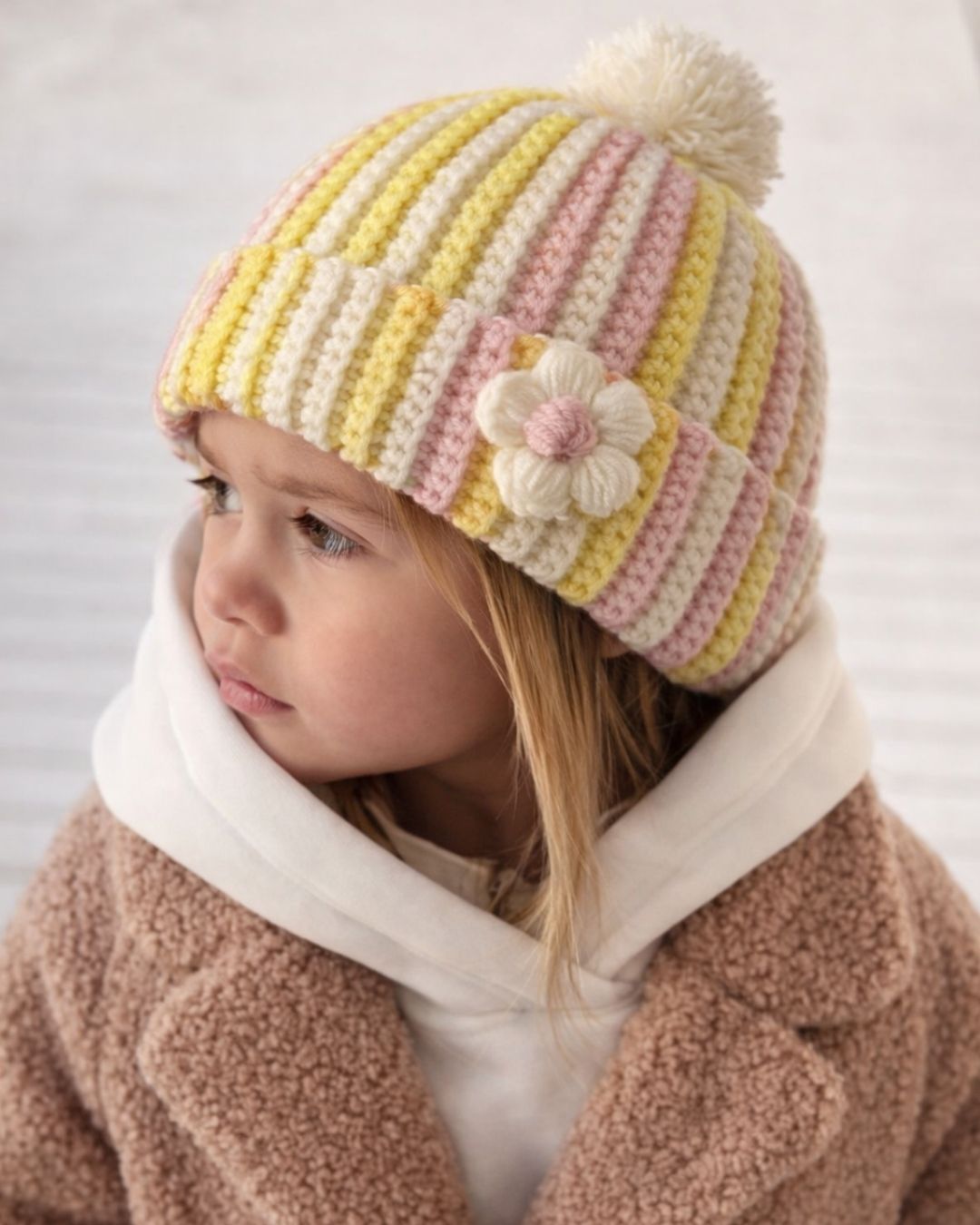 Blush Sunshine Crochet Hat & Scarf Set