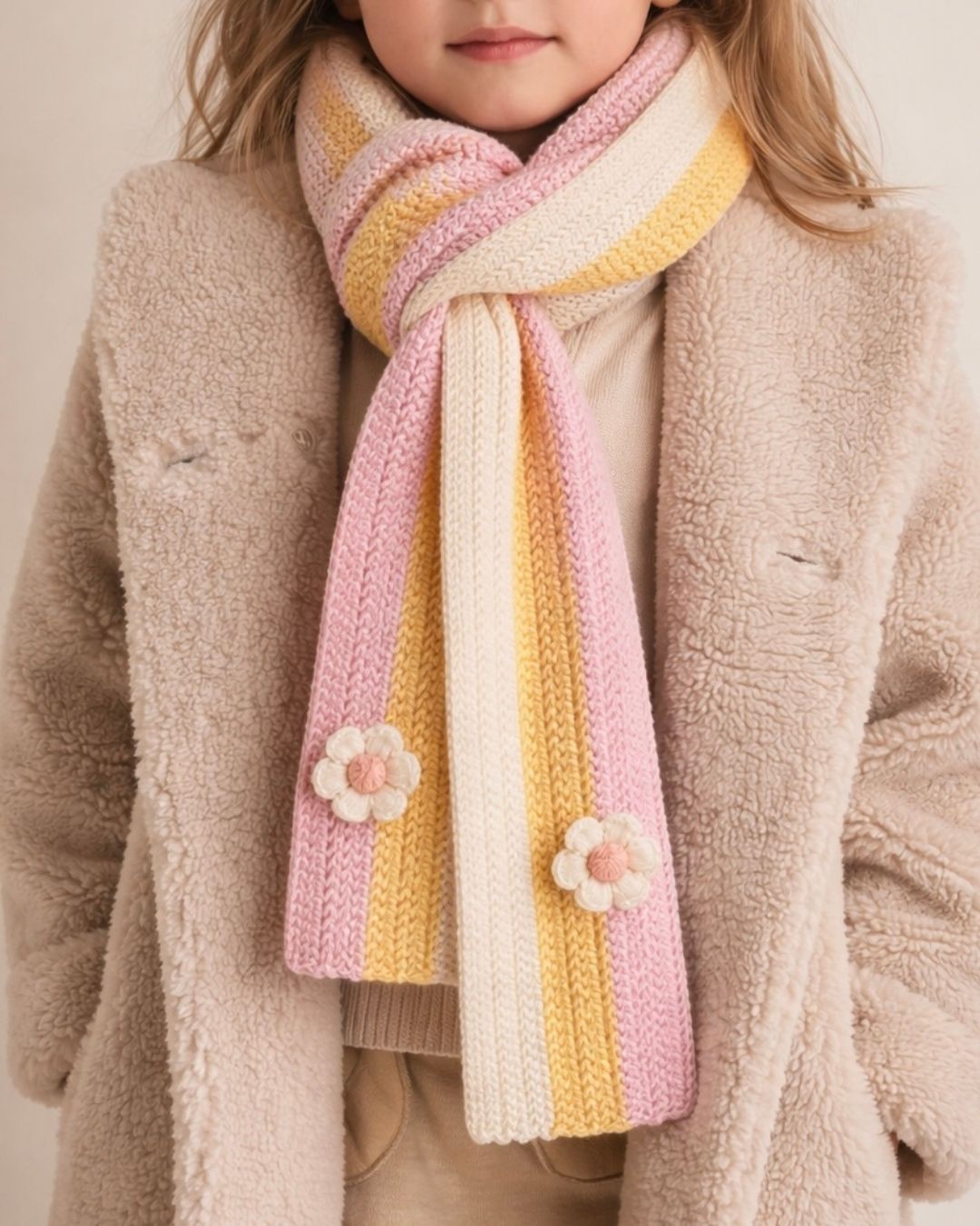 Blush Sunshine Crochet Hat & Scarf Set